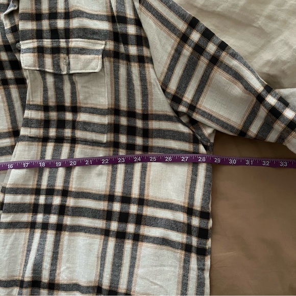 NWT Old Navy Loose Boyfriend Flannel in White Plaid XXL Petite - Picture 8 of 8